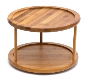 10 Inch 2-Tier Bamboo Lazy Susan Turntable