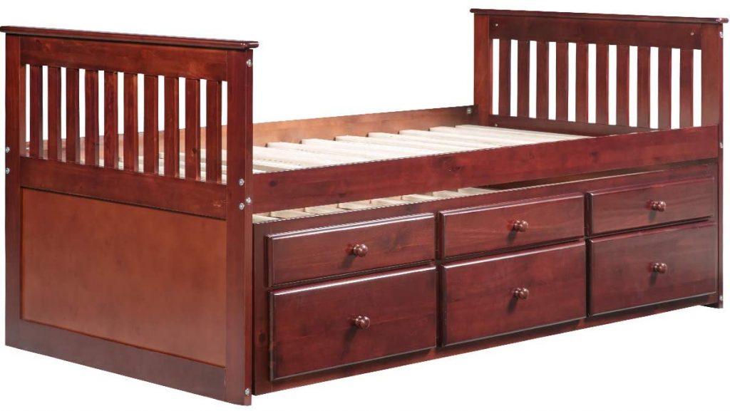  Shining Captain's Bed Twin Daybed with Trundle Bed 
