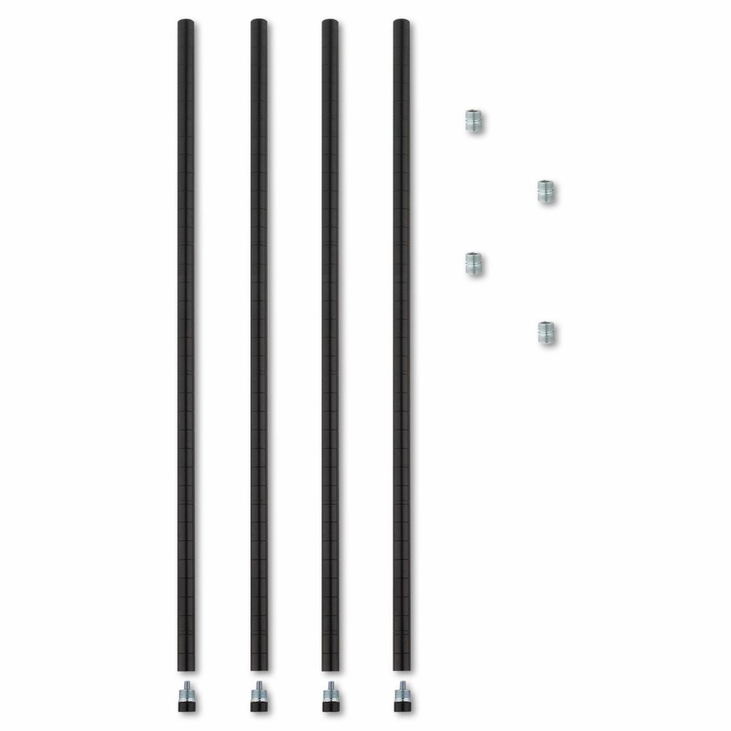 36 "High 4/Pack Black Stackable Posts For Wire Shelving 