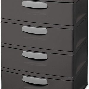 Brushed Gray Plastic 4 Drawer Chest Storables