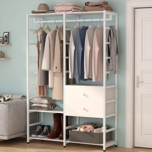 White Standing Closet With Drawers | Storables
