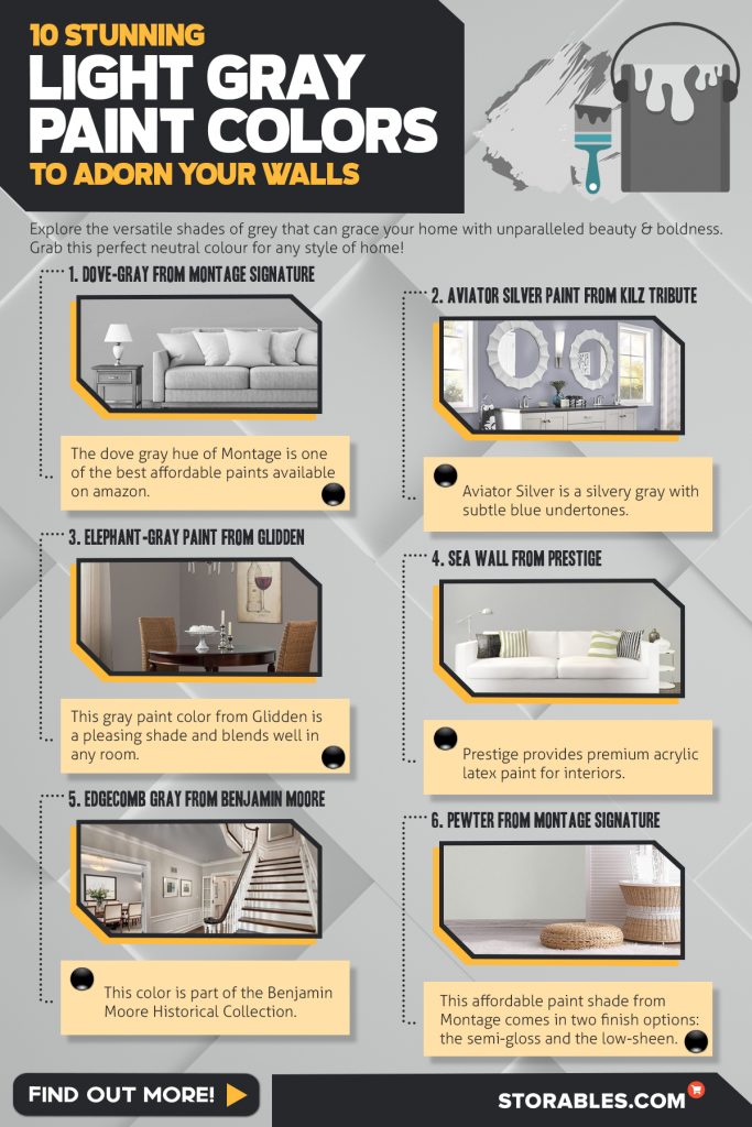 10 Stunning Light Gray Paint Colors To Adorn Your Walls - Infographics