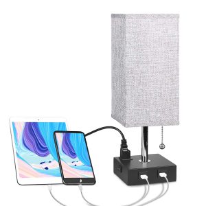 bedside lamp with usb port and outlet