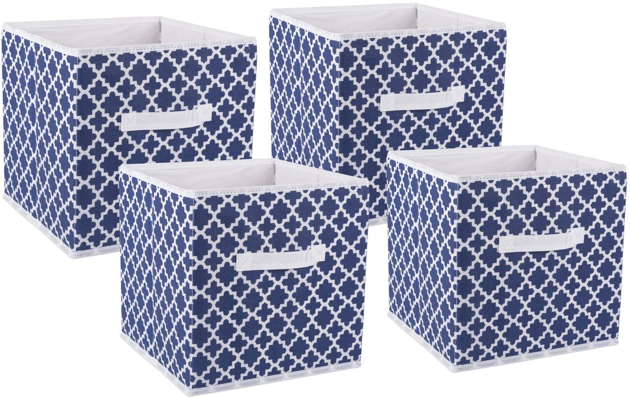 blue storage baskets
