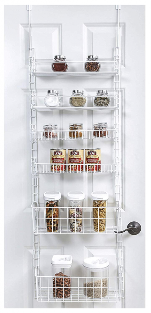 Over The Door Basket Rack Organizer Kitchen Pantry Spice Shelf Space Saver M1.. 