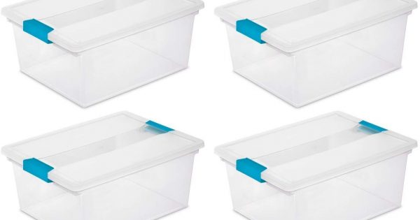 Sterilite Deep Clip Box 4 Pack Storables
