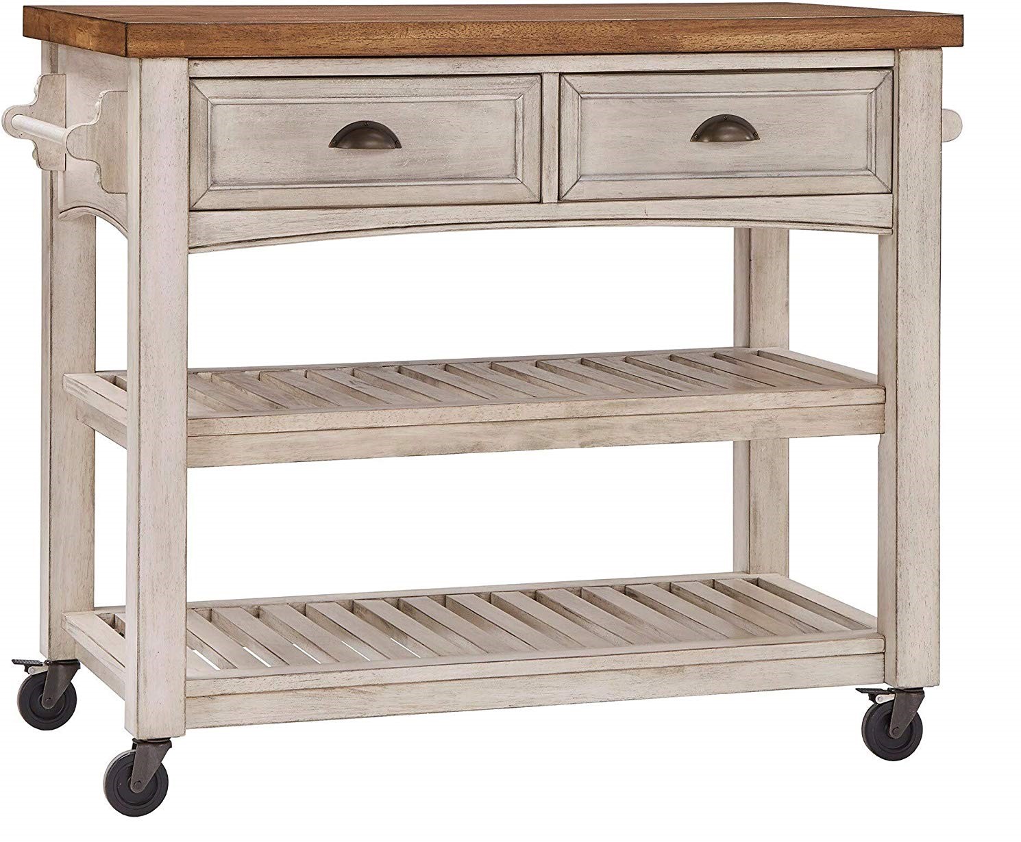 Eleanor Two Tone Rolling Kitchen Island Storables