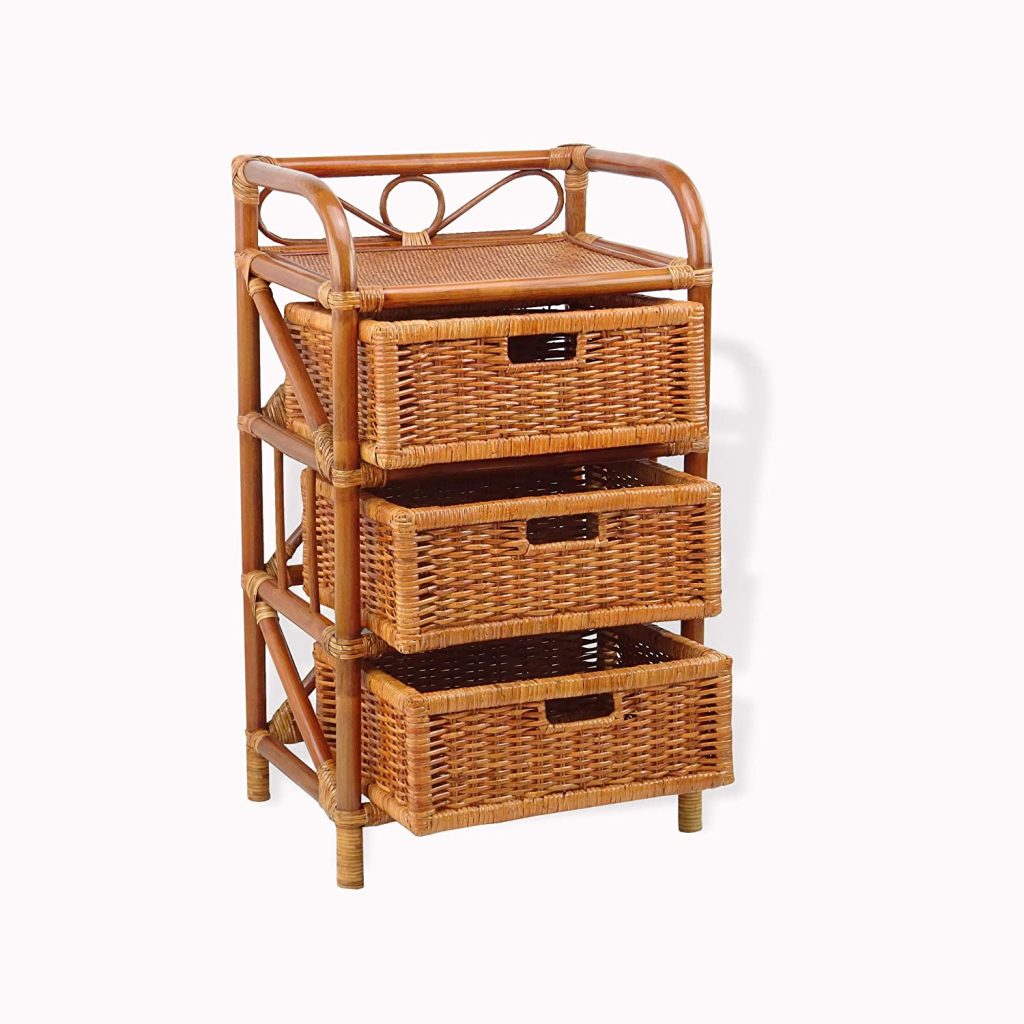 Natural Rattan Wicker Drawer Chest