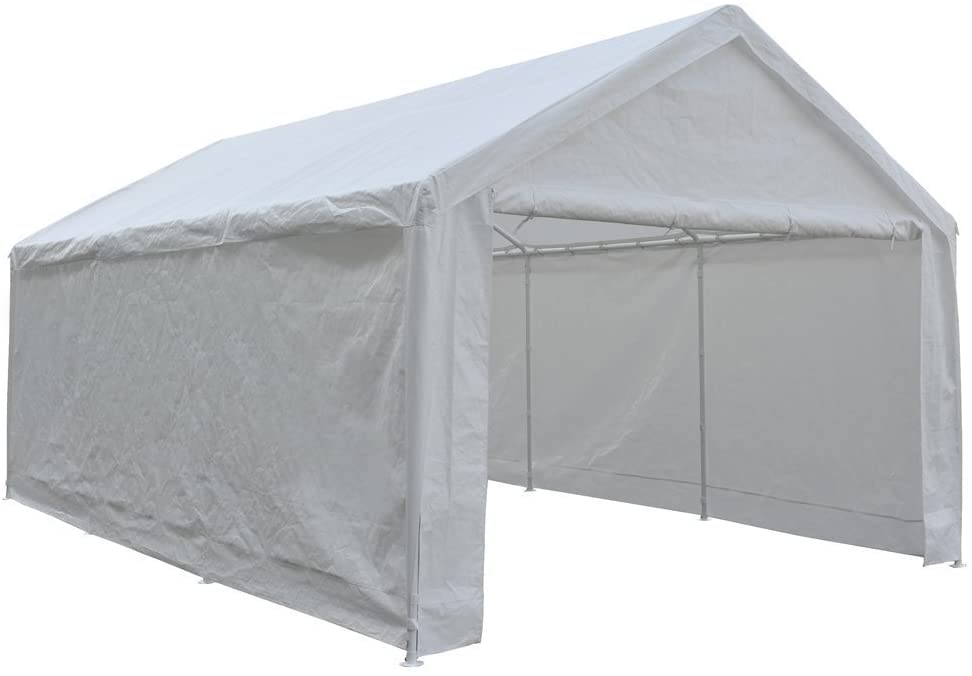White heavy duty garage tent