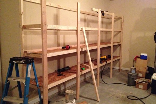 How To Build Diy Garage Shelves An In, How To Build Wooden Garage Wall Shelves