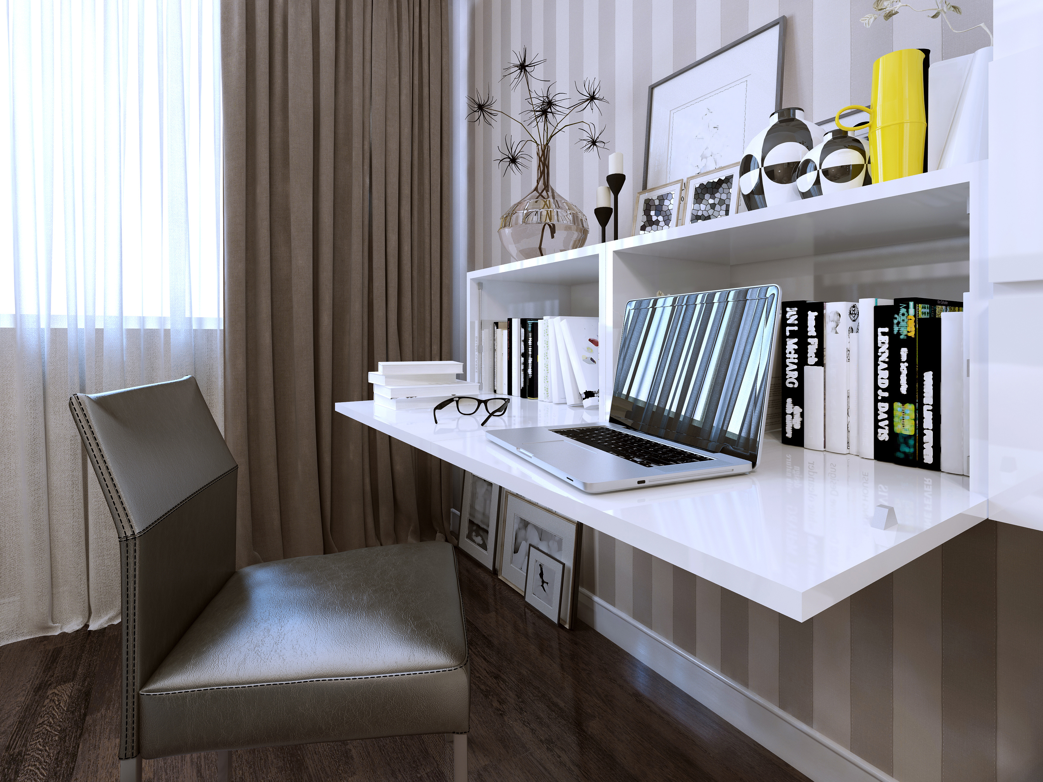 Drop-leaf White Wall-mounted Table Shelf Folding Dining Desk  Bedside Storage
