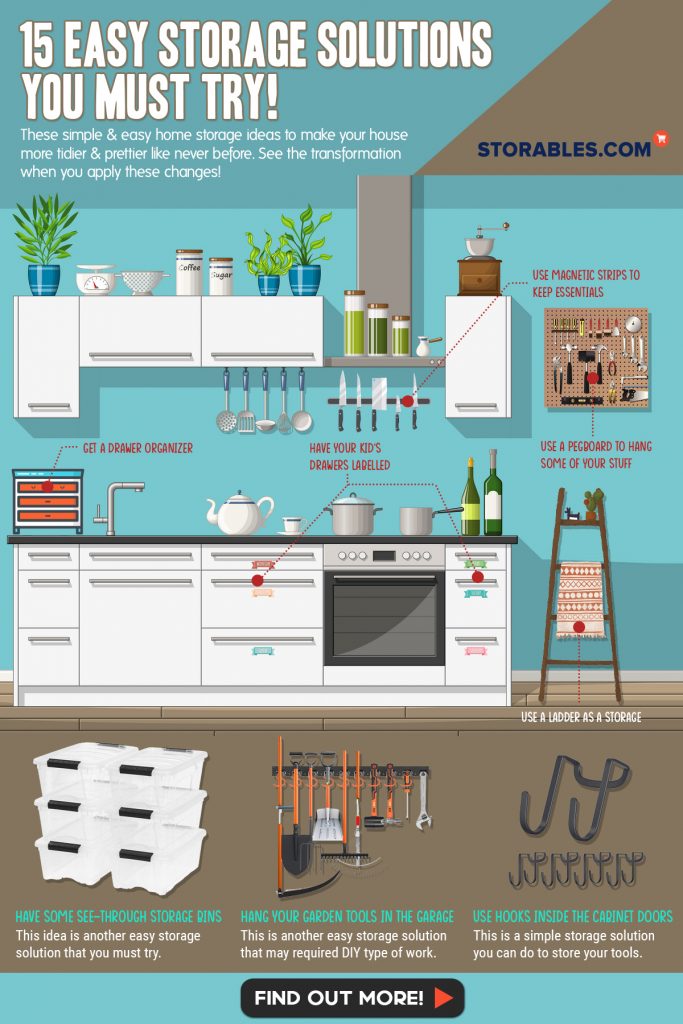 15 Easy Storage Solutions You Must Try - Infographics