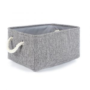 TheWarmHome Grey Linen Storage Basket