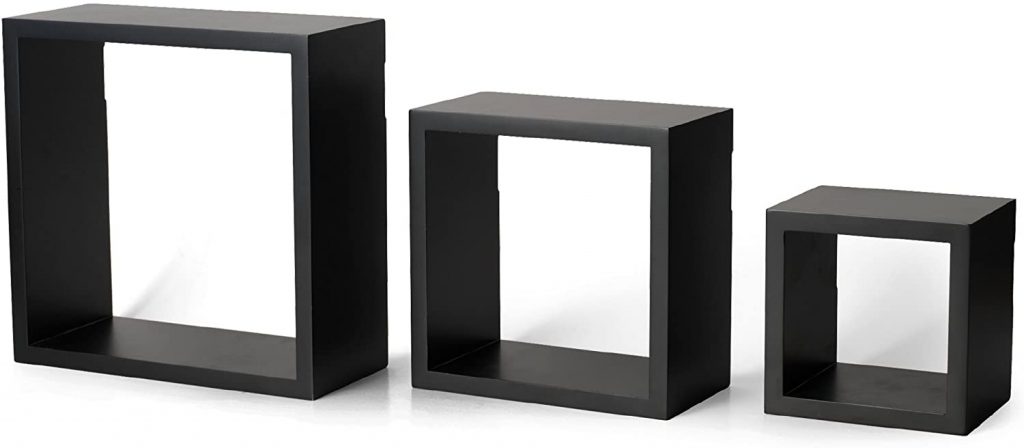 black cube wall shelves