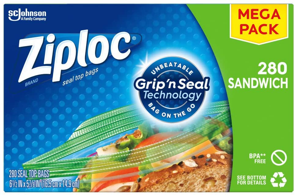 Ziploc Sandwich Bags With New Grip 'n Seal Technology