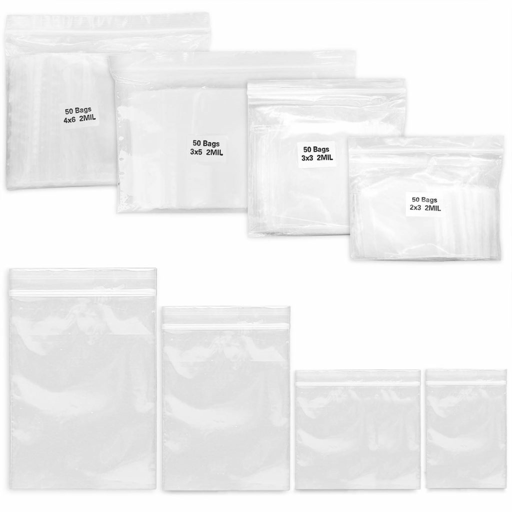 200 Pack 2 Mil Thick Poly Ziplock Bags For Jewellery