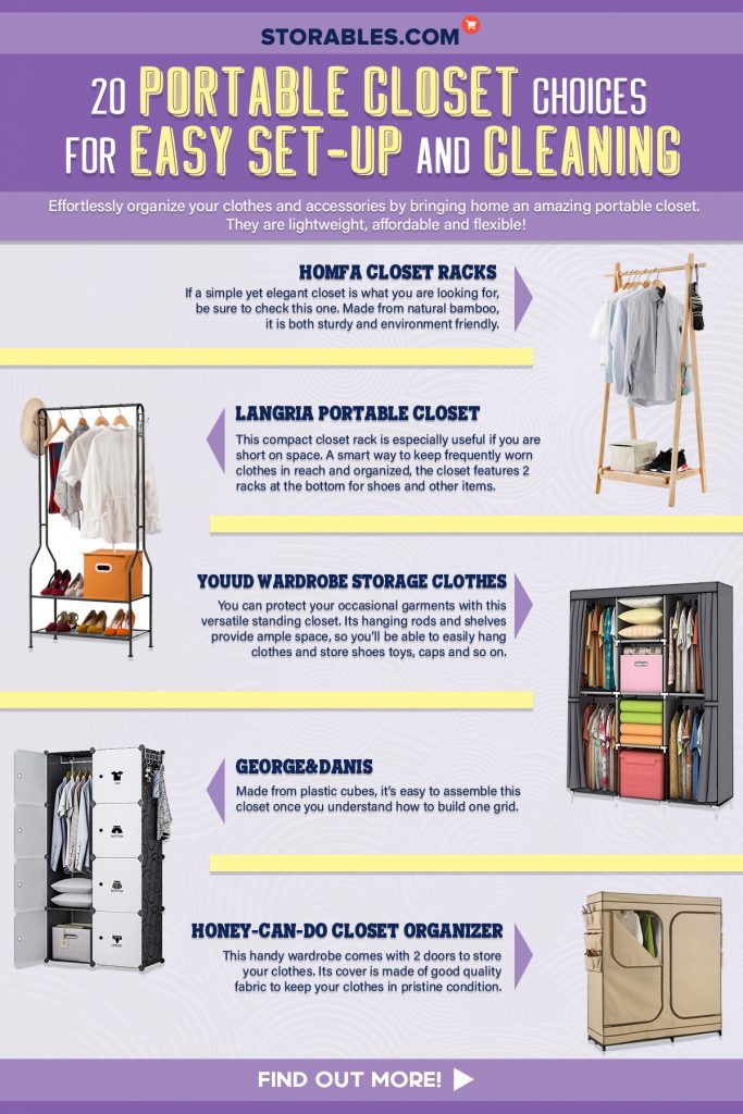 20 Portable Closet Choices For Easy Set-Up And Cleaning - Infographics