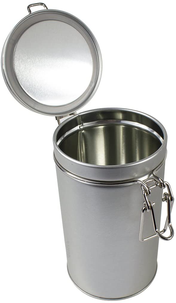 Stainless Steel Metal Tea Tin Canister with Tight Seal Latch