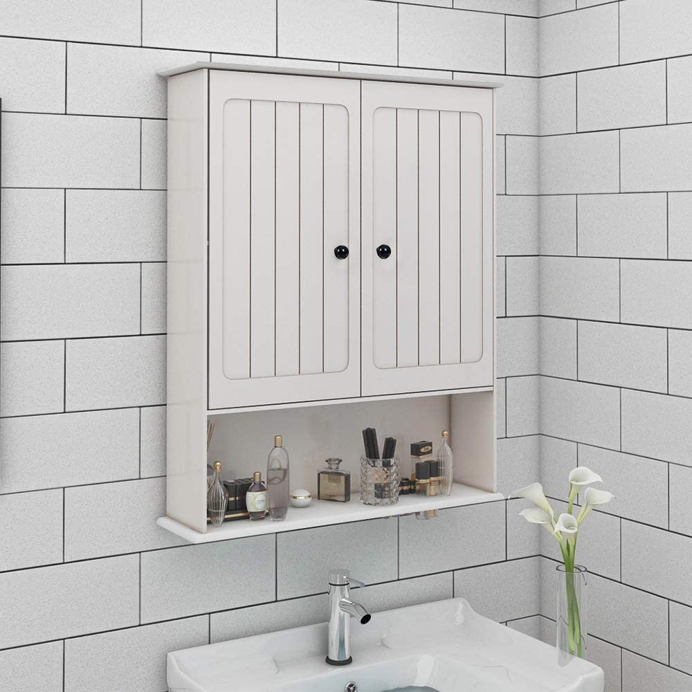 sogesfurniture Bathroom Wall Mount Medicine Cabinet with 2-Doors 