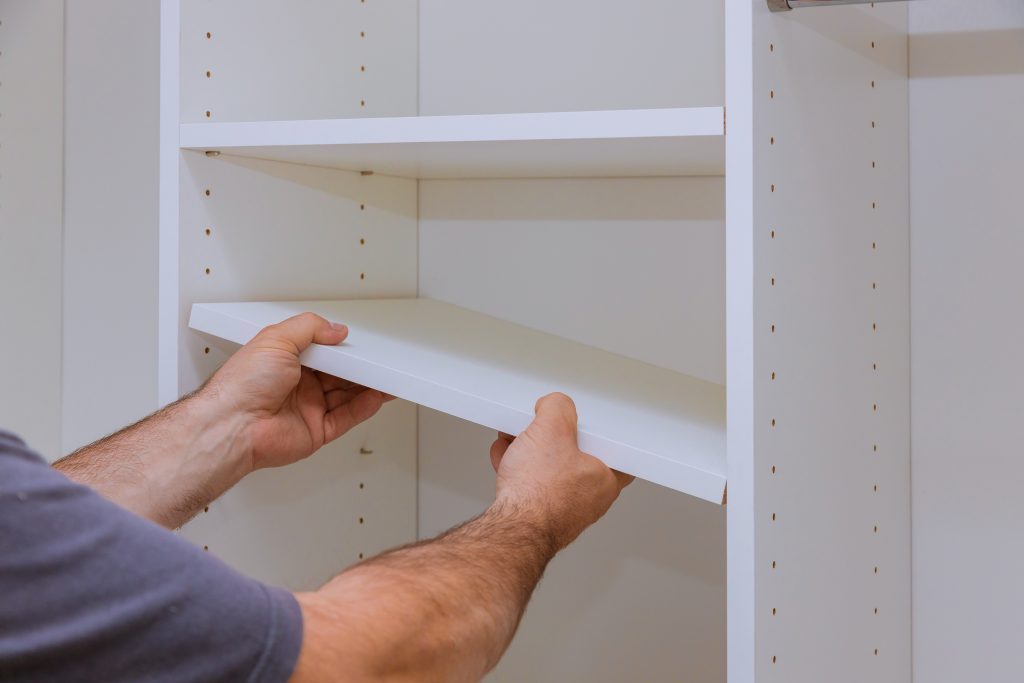 shelves of storage cabinets