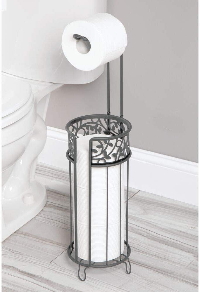 mDesign Free Standing Toilet Paper Storage, Bathroom Organizer, Bathroom Storage Ideas