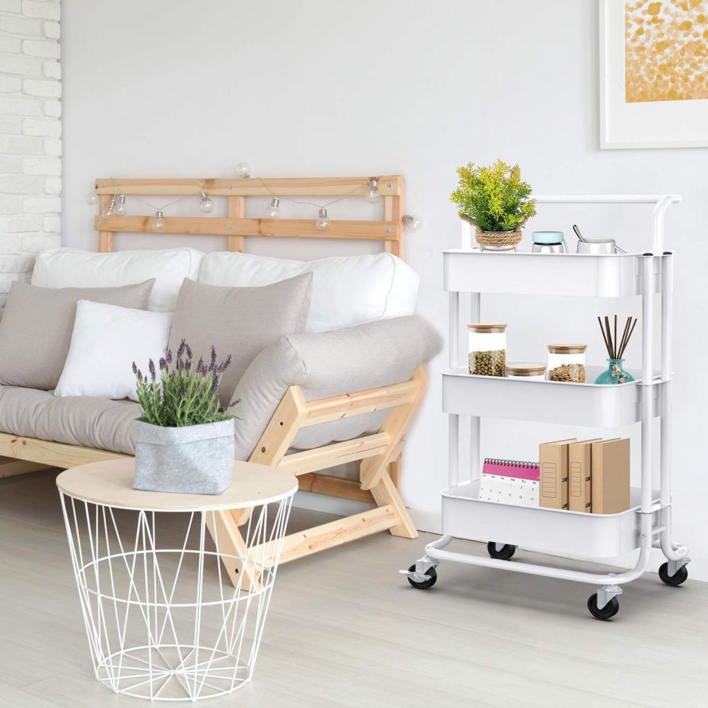 Living Room Rolling Cart, Living Room Storage Organizer, Living Room Organizer