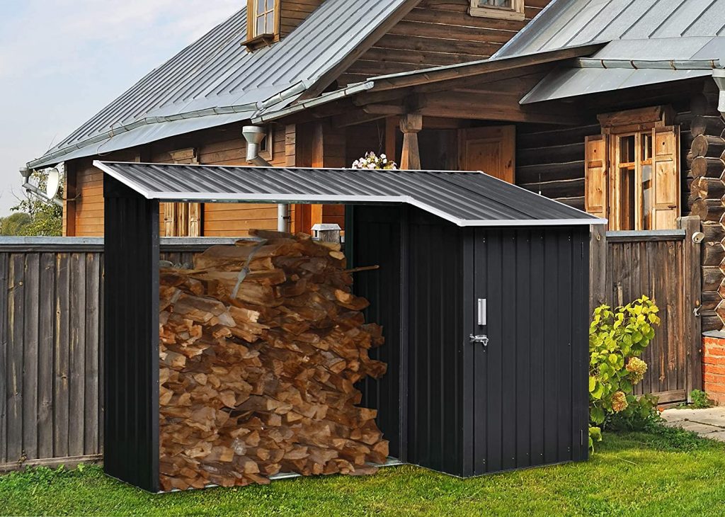 Hanover HANMLTIWDSHD-Gry 2-in-1 Galvanized Steel Multi-Use Shed
