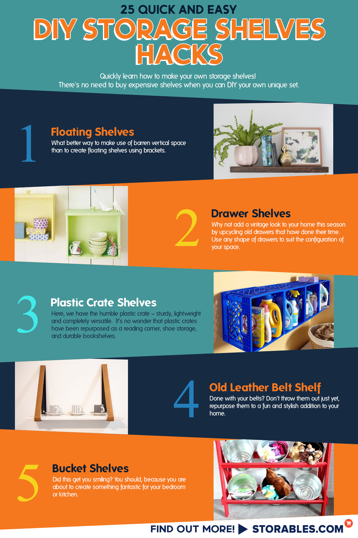 35 Quick And Easy DIY Storage Shelves Storables