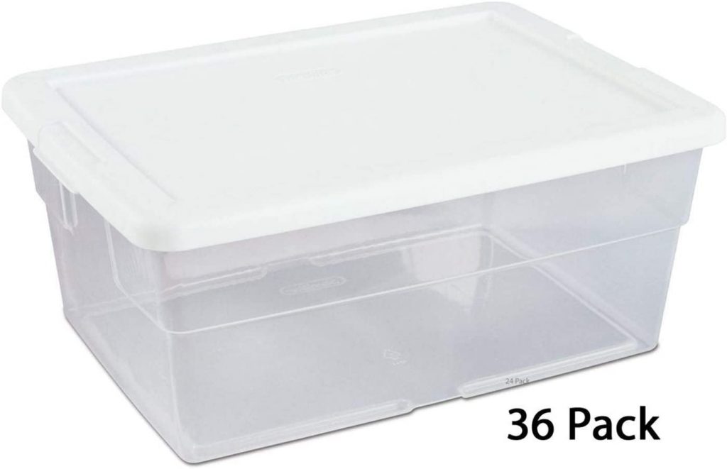 STERILITE 16 Quart Clear Plastic Stacking Storage Container Box