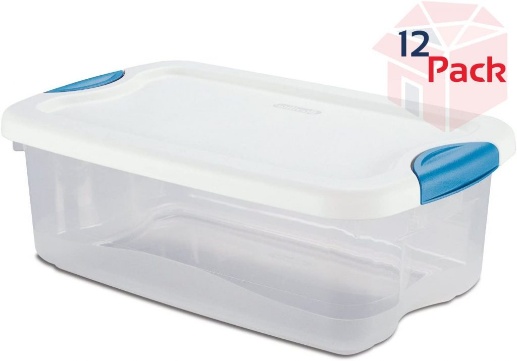 Sterilite 6-Quart Latching Clear Storage Tote Box (12 Pack)