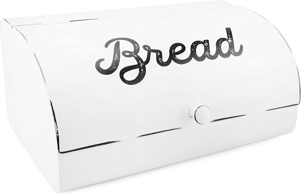 AuldHome White Bread Box; Farmhouse Vintage