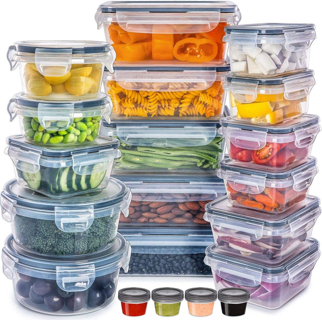 Food Storage Containers with Lids - Plastic Food Containers with Lids