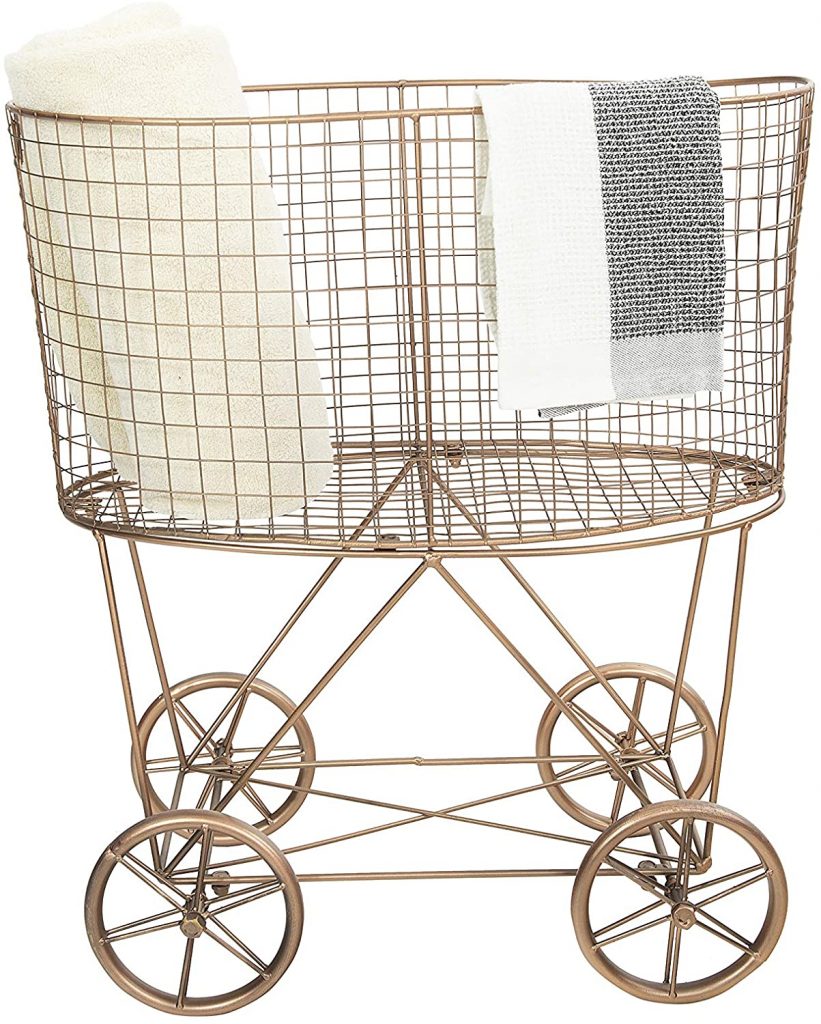  Creative Co-op Vintage Metal Laundry Basket