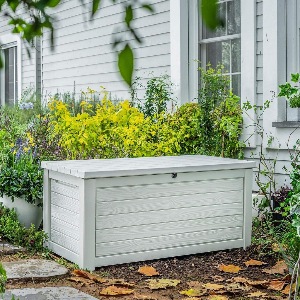  165 Gallon Weather Resistant Resin Deck Storage Container Box Outdoor Patio Garden Furniture