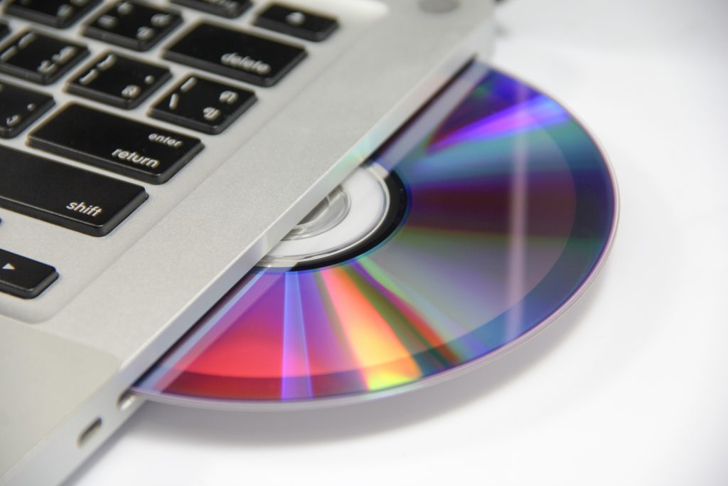 cd or dvd disk in laptop