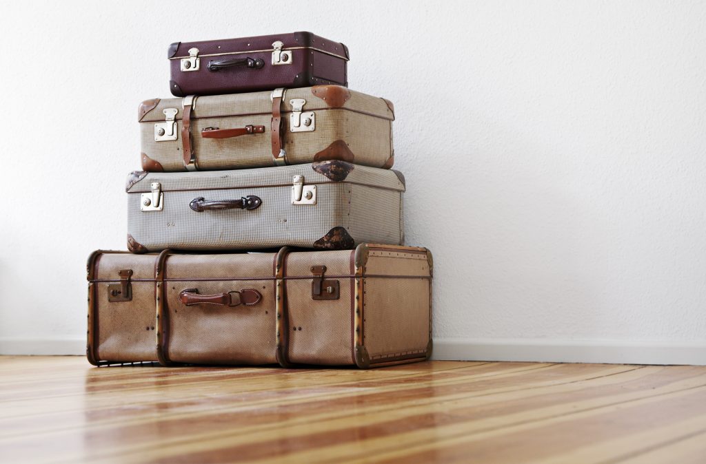 Stack old Suitcases to double as a table