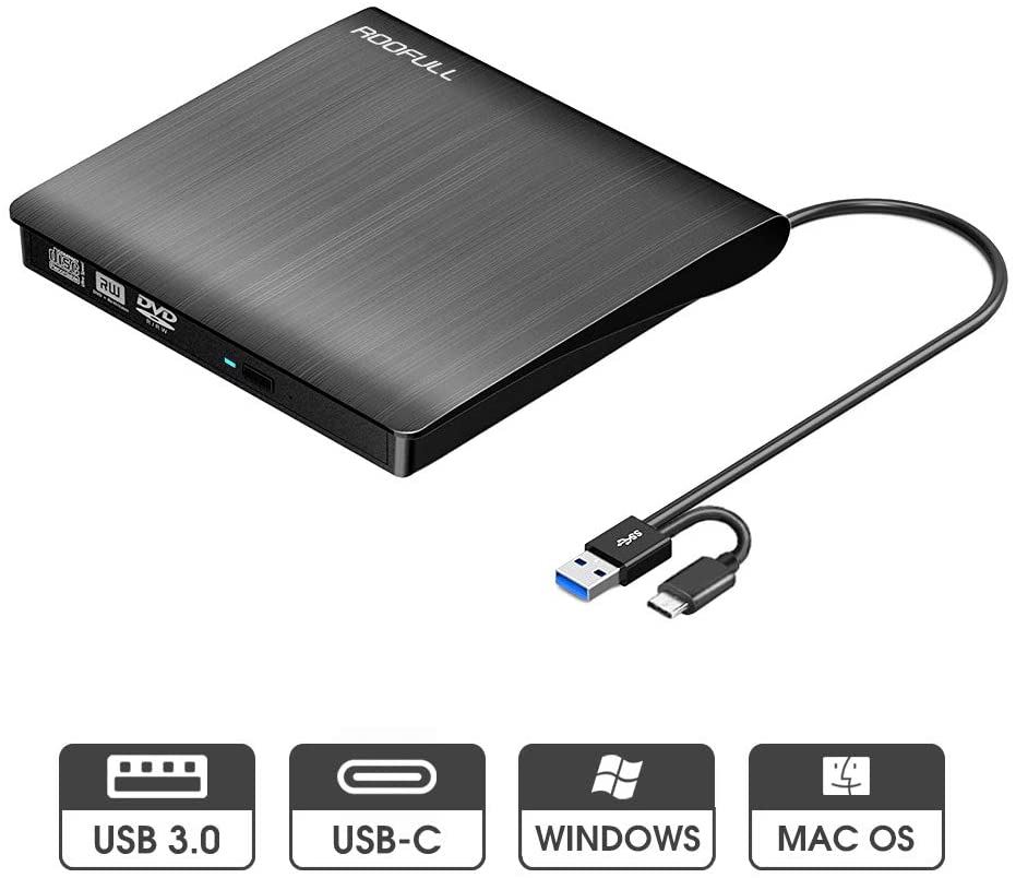 Roofull USB 3.0 & USB-C External CD DVD