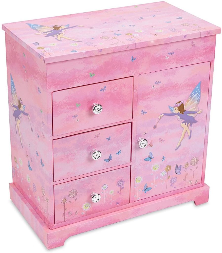 Jewelkeeper Musical Box with 3 Pullout Drawers