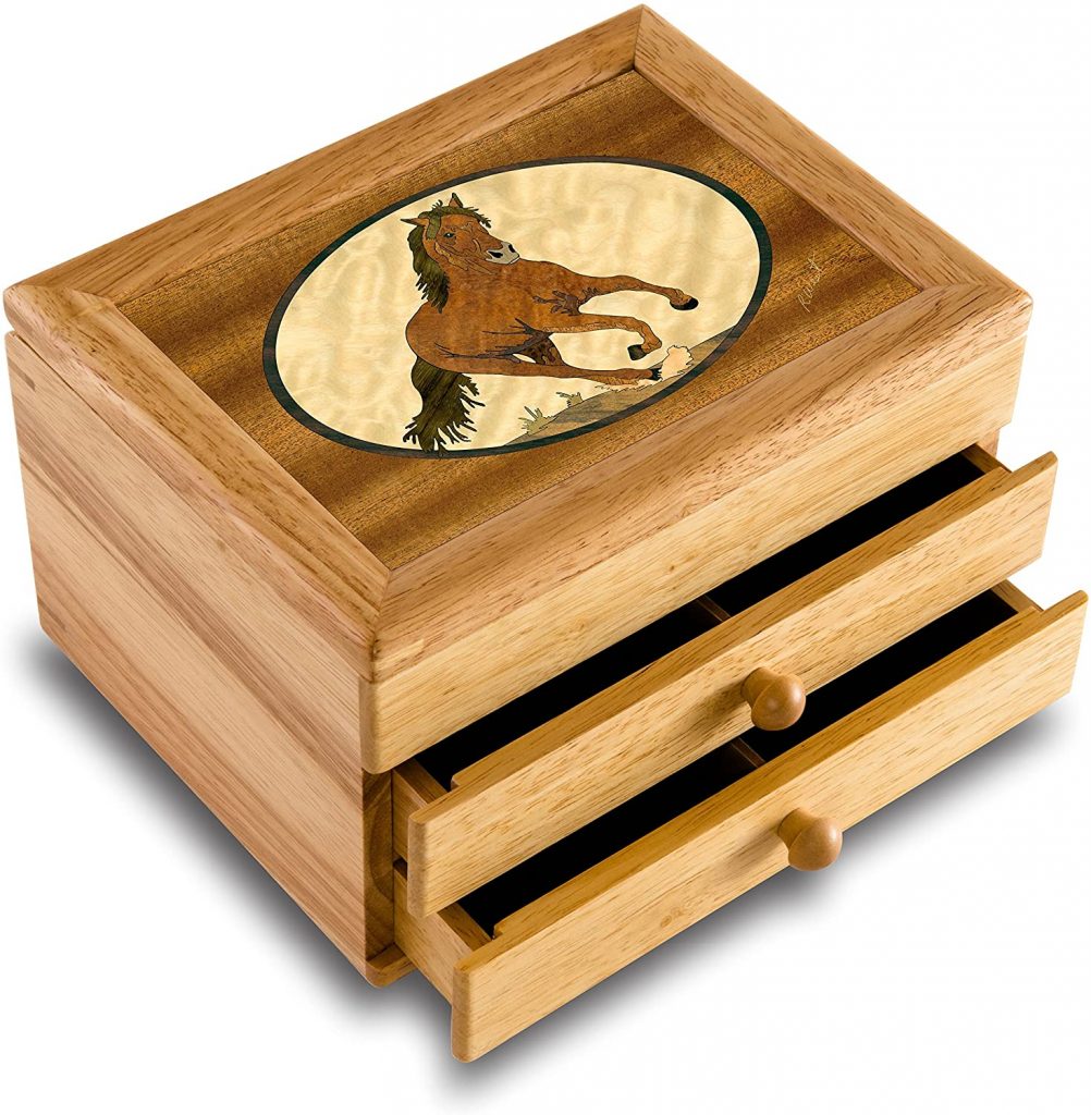 MarqART Horse Wood Art Jewelry Box & Gift