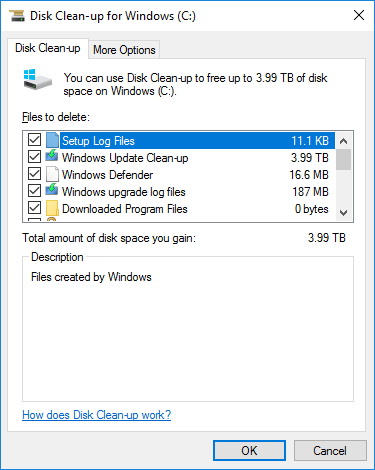 Windows, Disk Cleanup