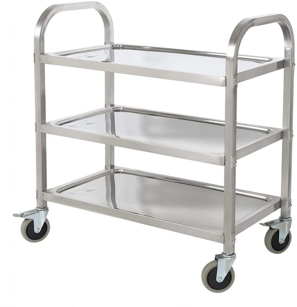 BestValue GO Stainless Steel 3-Tier Kitchen Trolley Kitchen Cart