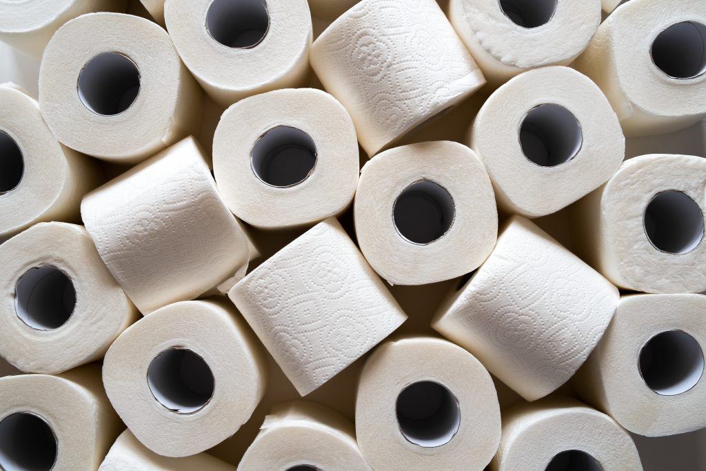 lots of toilet paper rolls