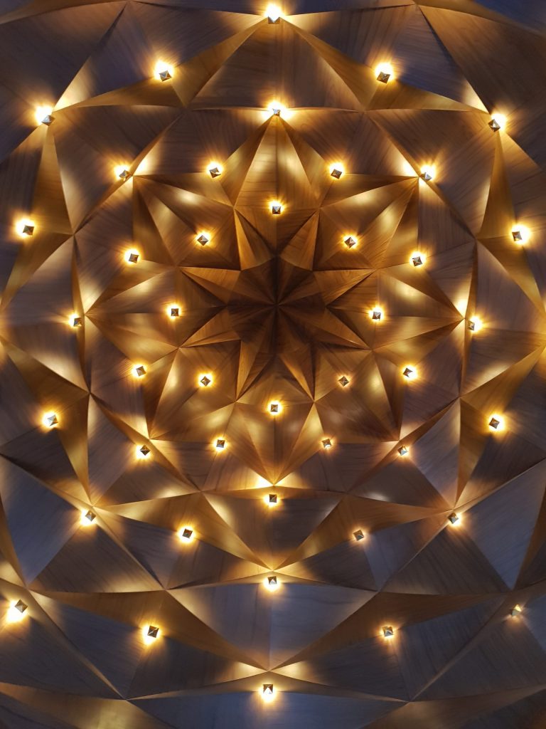 Patterned Ceiling With Lights