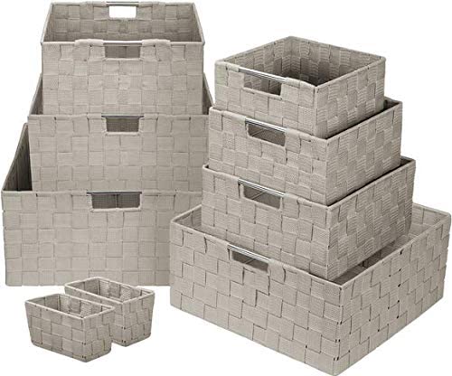 Sorbus Storage Box Woven Basket Bin Container Tote Cube Organizer Set