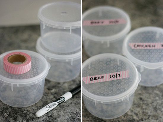 labelling food with washi tape