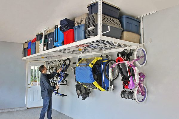 Overhead Garage Storage Racks, How To Build Hanging Storage Shelves For Garage Doors