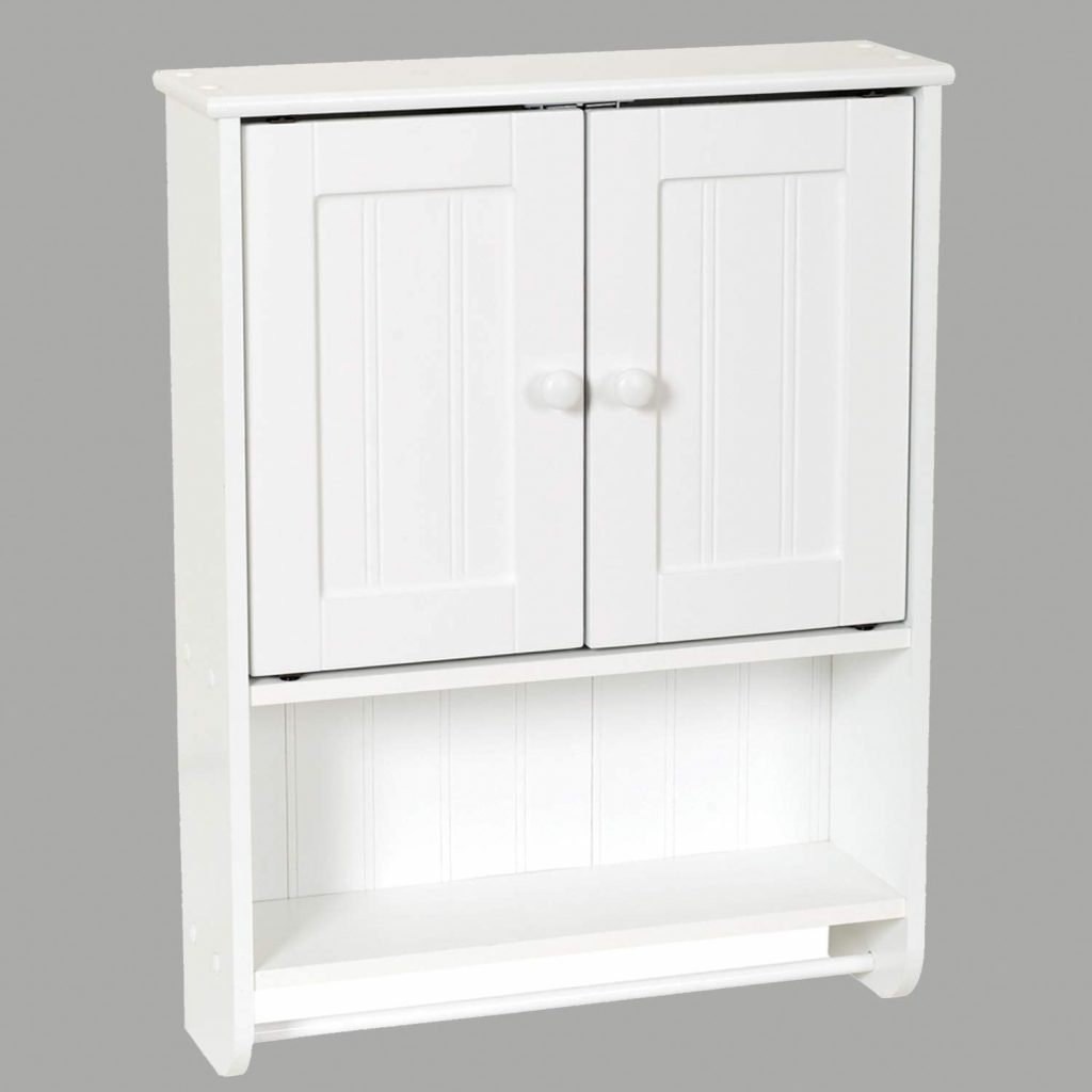 DlandHome Bathroom Floor Storage Cabinet with Single Door Multifunctional Bathroom Storage Organizer Toiletries White RF6015
