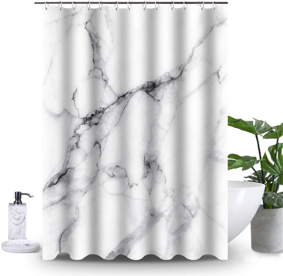 Uphome Marble Bathroom Shower Curtain