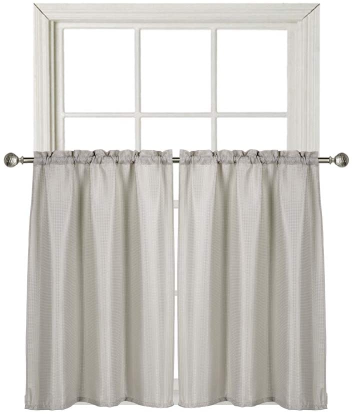 Home Queen Water Repellent Bathroom Window Tier Curtains