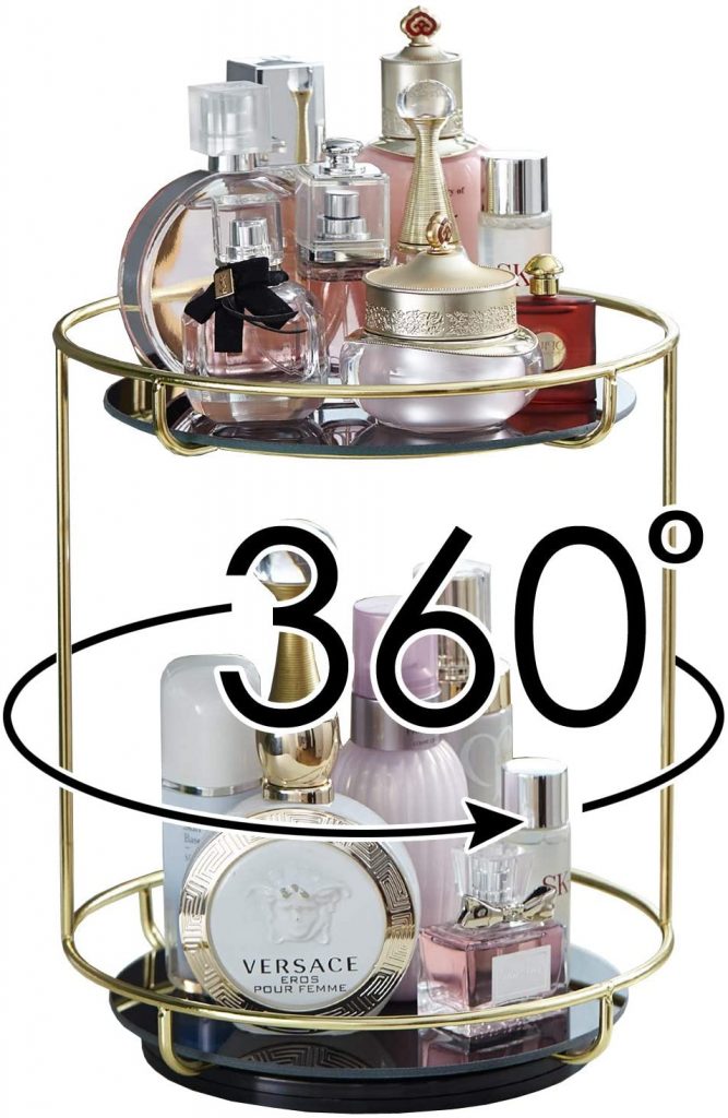 360 Degree Perfume 2Layer Tray Spin/Rotating Luxury Makeup Organizers